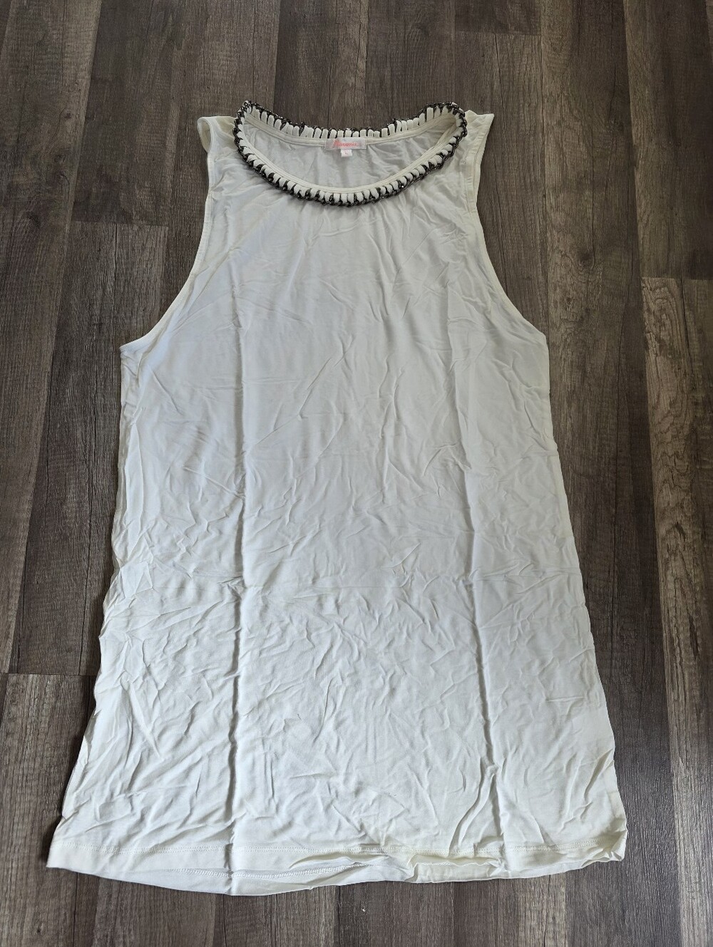 Maronie Nwt Chain Link Sleeveless Cream Tank Mini Dres Cucinelli Y2k Coastal